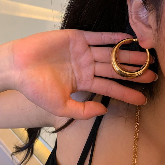 #NEW 925 Sterling Silver Round Hoop Earrings - Picture 3 of 8